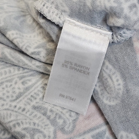 NWT J. Jill Navy Blue Pink White Paisley Geometric 3/4 Sleeve Tunic Shift Dress - Picture 8 of 8